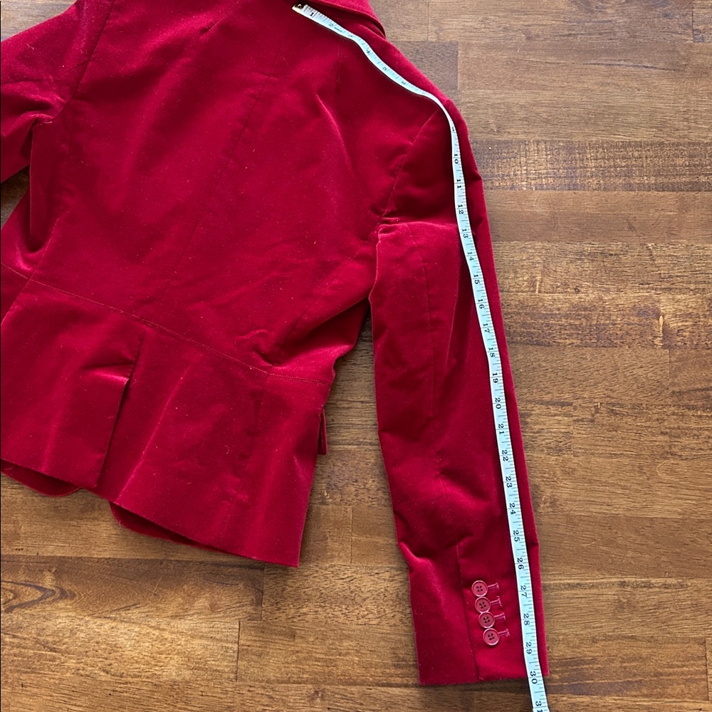 Y2K Velvet rusty red Power Blazer Tailored Fit VTG style Talbots Size 6 Petite. - Picture 5 of 8